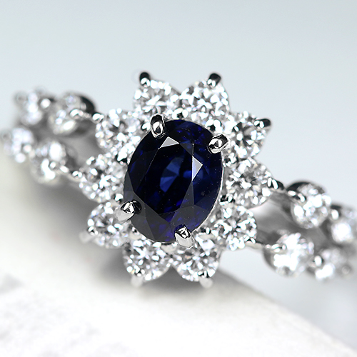 ロイヤルブルーサファイア 1ct ダイヤモンド プラチナ リング（指輪