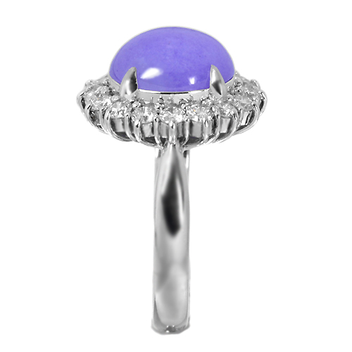 ラベンダー翡翠 3.9ct ダイヤモンド プラチナ リング（指輪
