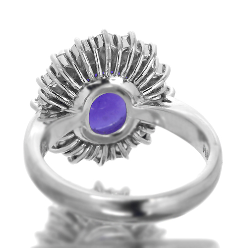 ラベンダー翡翠 3.9ct ダイヤモンド プラチナ リング（指輪）【品質