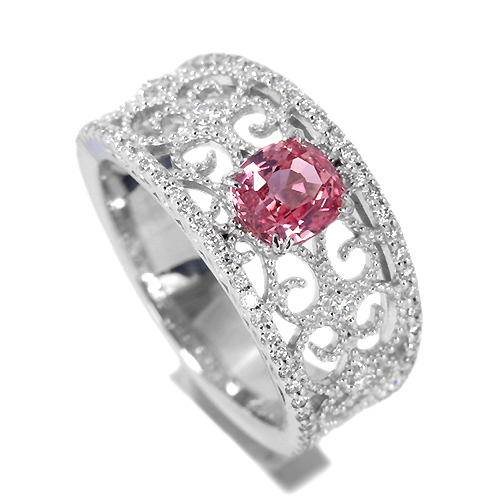 専用JC861★高級 パパラチアサファイア0.39ct D pt リング 鑑ソ付 パパラチアサファイア 0.7ct ダイヤモンド 0.3ct プラチナ