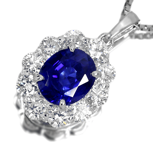 ロイヤルブルーサファイア0.82ct + ゴールド22ct ネックレス新品