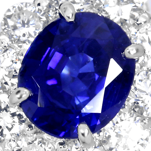 スリランカ産ロイヤルブルーサファイア 1.53ct ダイヤモンド プラチナ 