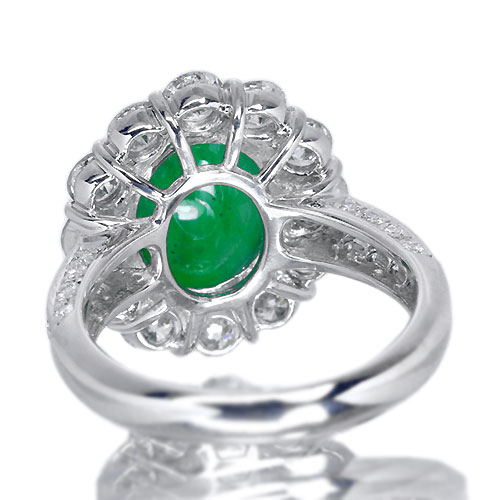 翡翠 5.14ct ダイヤモンド プラチナ リング（指輪）【品質保証書/宝石 