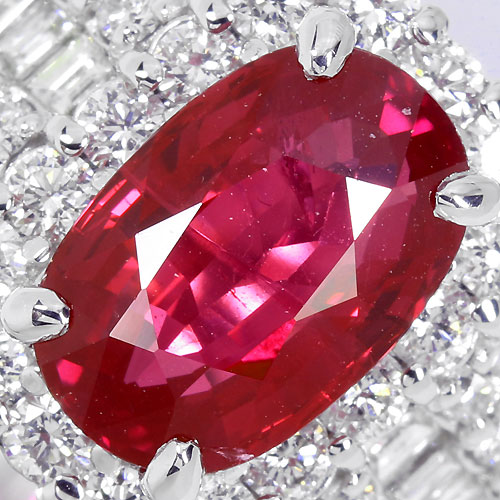 ビルマ産ルビー 3.41ct ダイヤモンド プラチナ リング（指輪）【品質