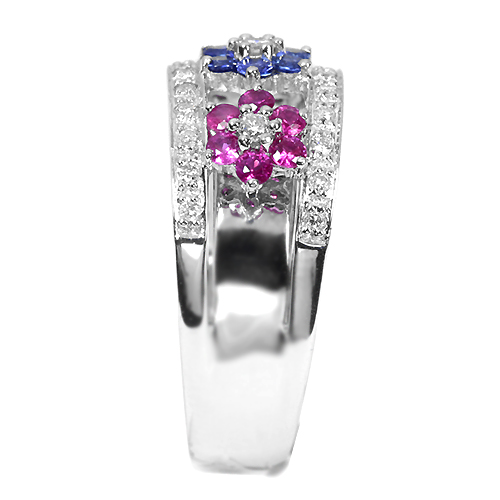 ルビー＆サファイア 0.50ct/0.25ct ダイヤモンド プラチナ