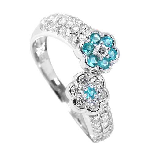 パライバトルマリン 0.19ct ダイヤモンド プラチナ リング（指輪