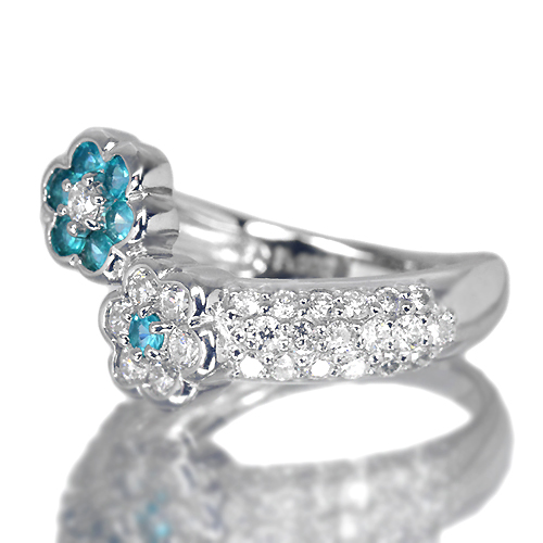 パライバトルマリン 0.19ct ダイヤモンド プラチナ リング（指輪