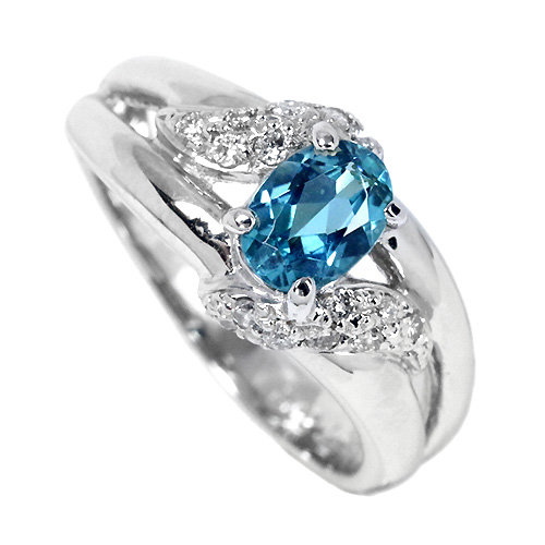 ブルートルマリン 0.77ct ダイヤモンド プラチナ リング（指輪）【品質