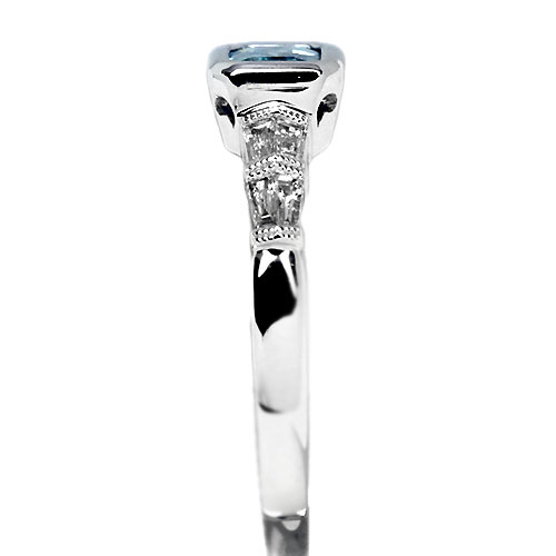 ブルージルコン 1.51ct ダイヤモンド ホワイトゴールド リング（指輪 