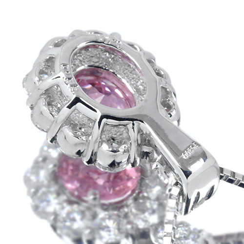 パパラチアサファイア 0.71ct ダイヤモンド プラチナ ネックレス