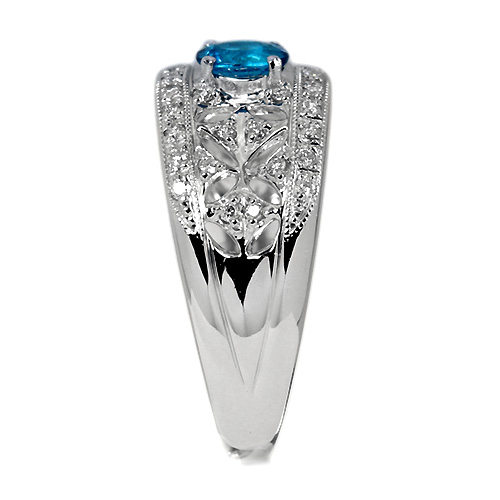 ブラジル産パライバトルマリン 0.51ct ダイヤモンド プラチナ リング 