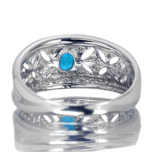 ブラジル産パライバトルマリン 0.51ct ダイヤモンド プラチナ リング 