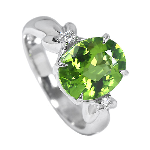 第196回抽選販売＞ペリドット 3.27ct ダイヤモンド プラチナ