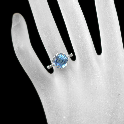 第197回抽選販売＞ブルートパーズ 4.49ct ダイヤモンド プラチナ