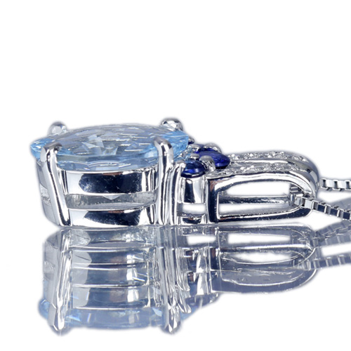 アクアマリン 1.71ct サファイア/ダイヤモンド ホワイトゴールド