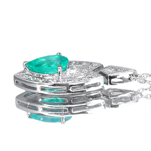 エメラルド 1.18ct ダイヤモンド プラチナ ネックレス【品質