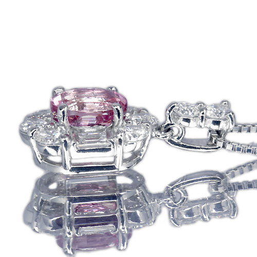天然 パパラチアサファイア ダイヤ ピアス1.10ct k18 f2（1点物