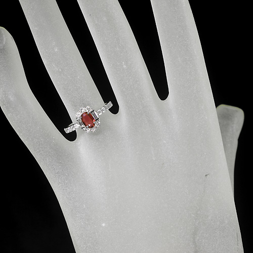 非加熱ルビー 0.51ct ダイヤモンド プラチナ リング（指輪）【品質 