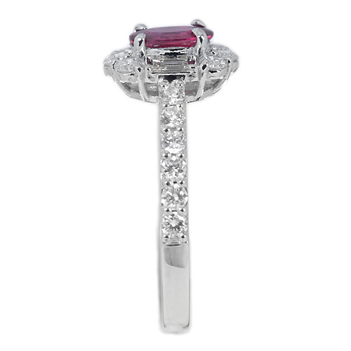 非加熱ルビー 0.51ct ダイヤモンド プラチナ リング（指輪）【品質 