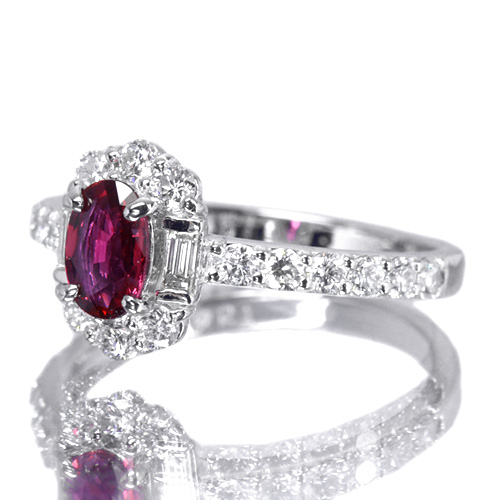 非加熱ルビー 0.51ct ダイヤモンド プラチナ リング（指輪）【品質 