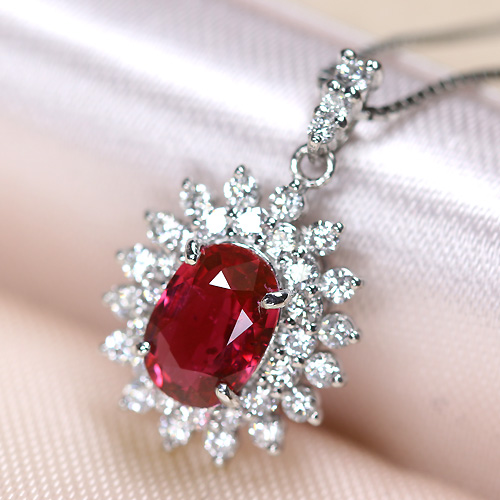 第199回抽選販売＞非加熱ルビー 1.39ct ダイヤモンド プラチナ 