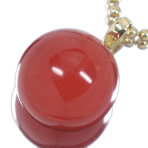 血赤珊瑚 14.3mm イエローゴールド ネックレス【品質保証書/宝石