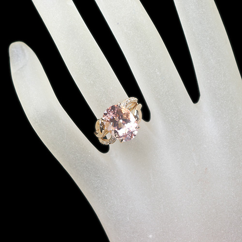 商談中※モルガナイト 5.78ct ダイヤモンド ピンクゴールド リング