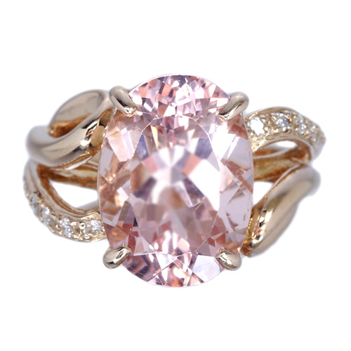 商談中※モルガナイト 5.78ct ダイヤモンド ピンクゴールド リング