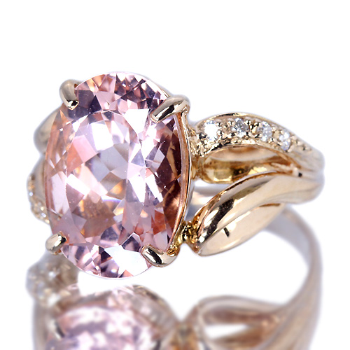 商談中※モルガナイト 5.78ct ダイヤモンド ピンクゴールド リング