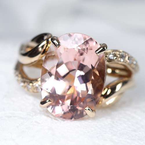 商談中※モルガナイト 5.78ct ダイヤモンド ピンクゴールド リング 商談中※モルガナイト 5.78ct ダイヤモンド ピンクゴールド リング