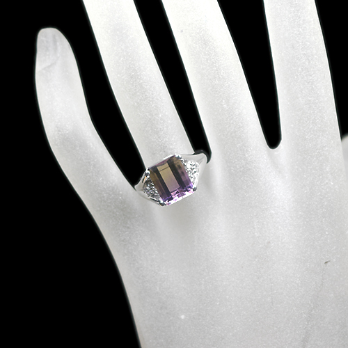 アメトリン 4.6ct ダイヤモンド ホワイトゴールド リング（指輪