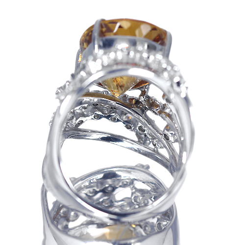 インペリアル　トパーズ0.80ct ダイヤ0.35ctリング 12号18kPG インペリアル トパーズ0.80ct ダイヤ0.35ctリング 12号18kPG