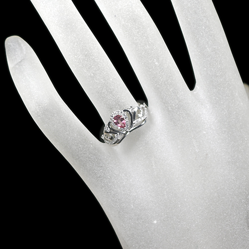 非加熱パパラチアサファイア 0.46ct ダイヤモンド プラチナ リング 