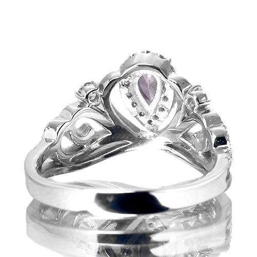 非加熱パパラチアサファイア 0.46ct ダイヤモンド プラチナ リング 