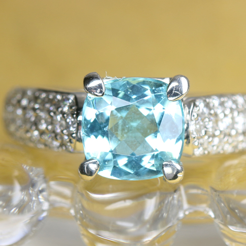パライバトルマリン 1.82ct ダイヤモンド プラチナ リング（指輪