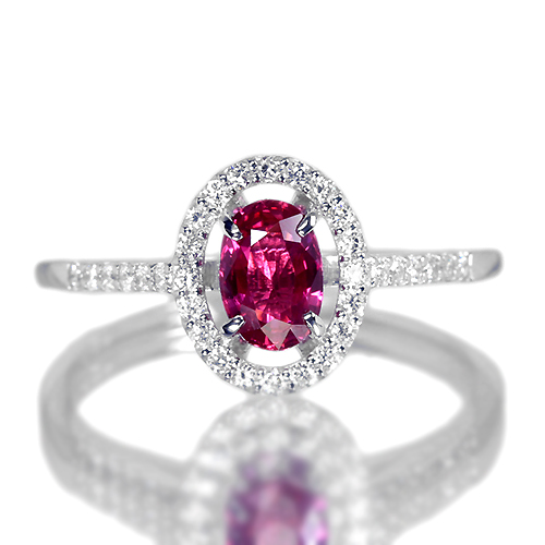 非加熱ルビー 0.66ct ダイヤモンド プラチナ リング（指輪）【品質
