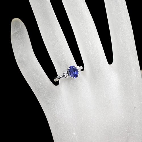 コーンフラワーサファイア 2.1ct ダイヤモンド プラチナ リング（指輪