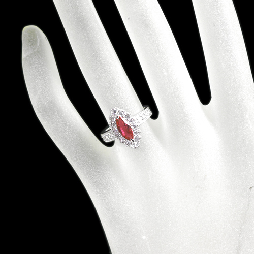 非加熱ルビー 1.02ct ダイヤモンド プラチナ リング（指輪）【品質 