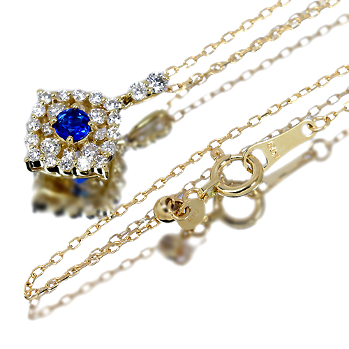 アウイナイト 0.11ct ダイヤモンド イエローゴールド ネックレス【品質 