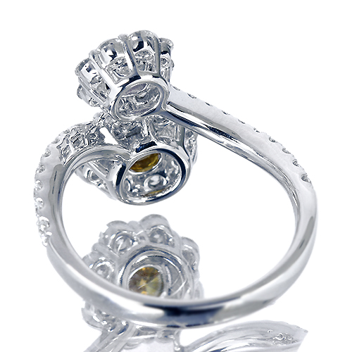 イエローダイヤモンド 0.429ct/FDOY/VS2 ＆ピンクダイヤモンド 0.236ct