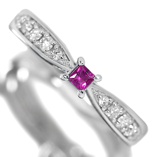 レッドベリル 0.05ct ダイヤモンド プラチナ リング（指輪）【品質