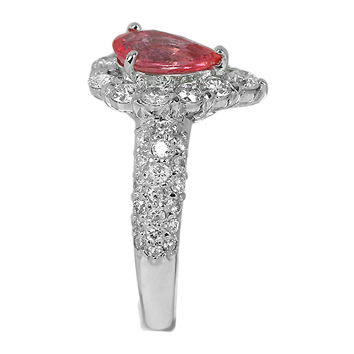 パパラチアサファイア 1.13ct ダイヤモンド プラチナ リング（指輪