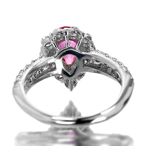 パパラチアサファイア 1.13ct ダイヤモンド プラチナ リング（指輪