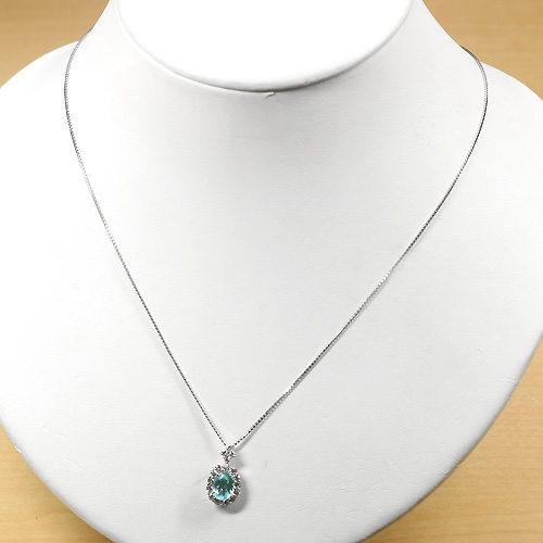 ブルー トルマリン1.4ct pt ネックレス ブルー トルマリン1.4ct pt ネックレス