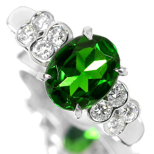 クロムダイオプサイト 1.81ct ダイヤモンド プラチナ リング