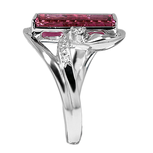 ピンクトルマリン 3.36ct ダイヤモンド ホワイトゴールド リング
