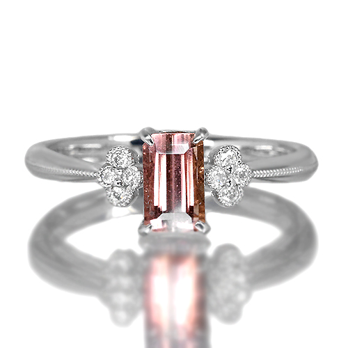 インペリアルトパーズ 0.81ct ダイヤモンド プラチナ リング（指輪