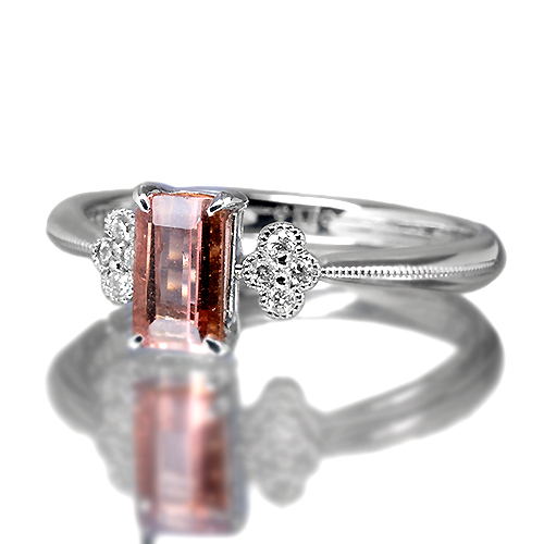 インペリアルトパーズ　プラチナリング インペリアルトパーズ 0.81ct ダイヤモンド プラチナ リング（指輪