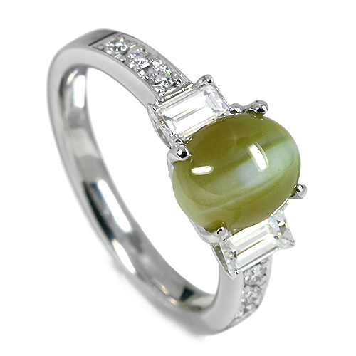 クリソベリルキャッツアイ 2.73ct ダイヤモンド プラチナ リング（指輪
