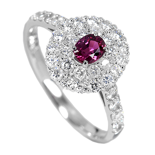 ルビー 0.34ct ダイヤモンド プラチナ リング（指輪）【品質保証書/NGL 